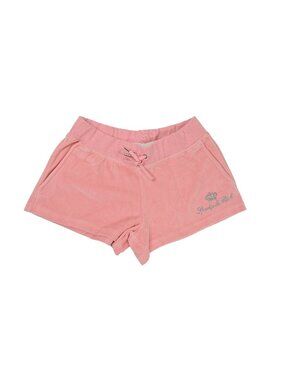Sporty & Rich Juicy Script Velour Short in Rose